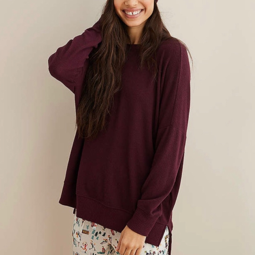 Aerie Maroon Oversized Sweater